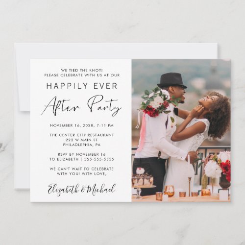 Wedding Reception Photo Happily Ever After Party Invitation