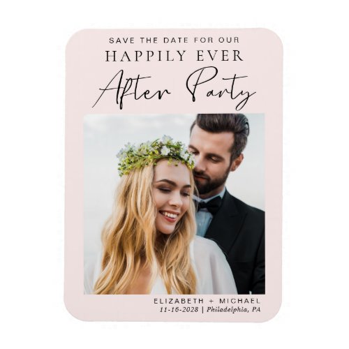 Wedding Reception Photo Pink Save The Date Magnet