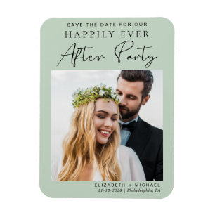 Wedding Reception Photo Sage Save The Date Magnet