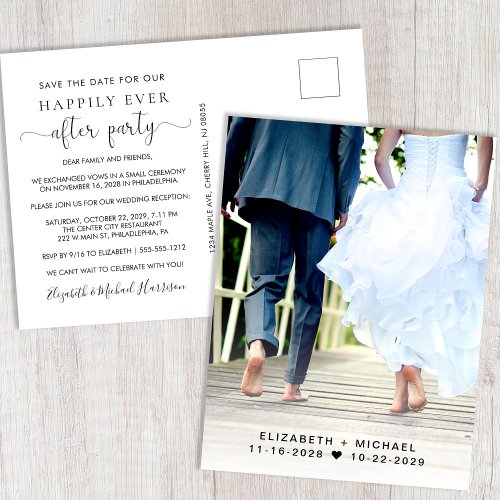 Wedding Reception Photo Save the Date Announcement Postcard
