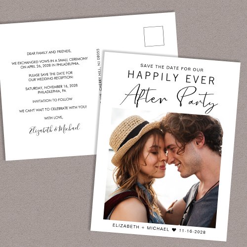 Wedding Reception Photo Save The Date Announcement Postcard