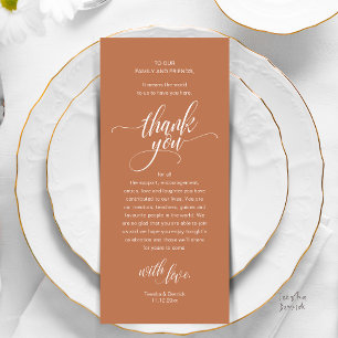Wedding Reception Place Setting Thank You Card