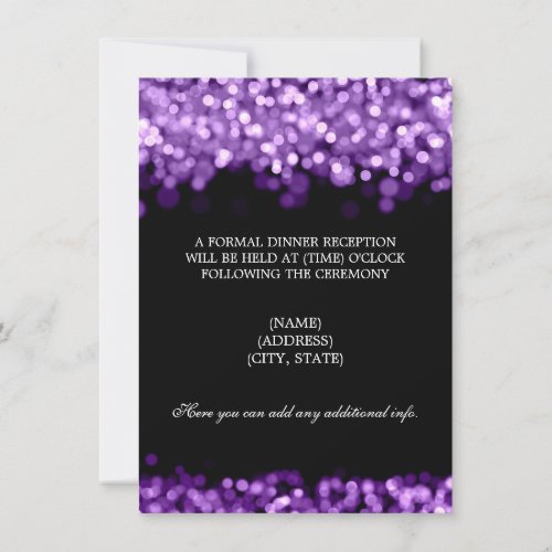 Wedding Reception Purple Lights Invites