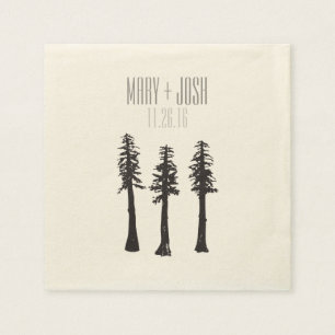 Wedding Reception Redwood Trees Cocktail Napkin