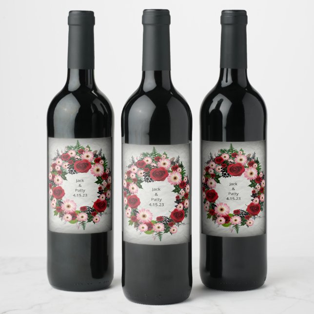 Wedding Reception Rehearsal Elegant Wine  Label (Bottles)