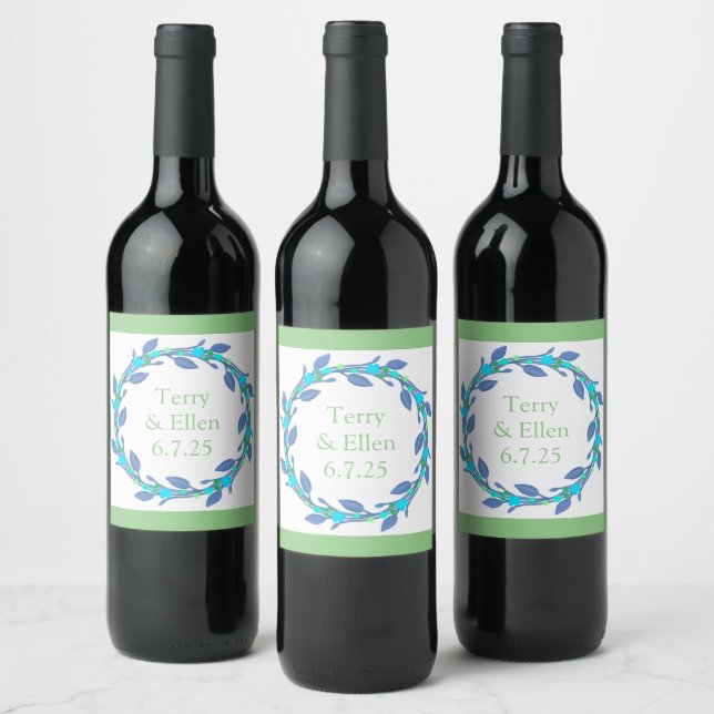 Wedding Reception Rehearsal Elegant Wine  Label (Bottles)