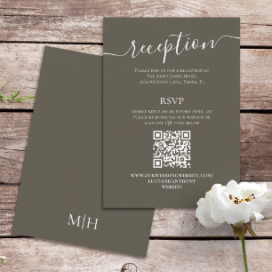 Wedding Reception RSVP Card Neutral Brown