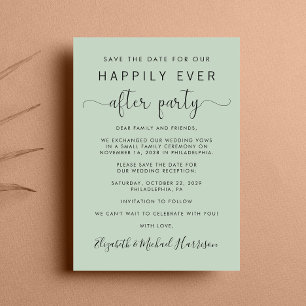 Wedding Reception Sage Save the Date Announcement