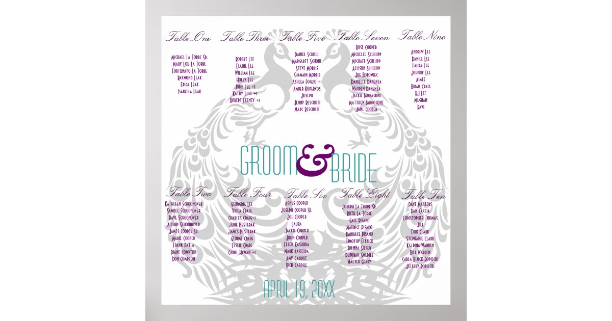 wedding reception seating chart