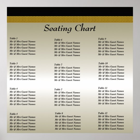 Wedding Reception Seating Chart Poster Zazzle Com