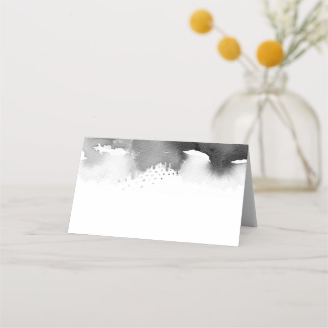 WEDDING RECEPTION stylish watercolor chic grey Place Card (Front)