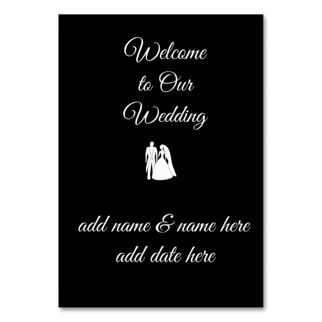 Wedding / Reception Table Card (Front)