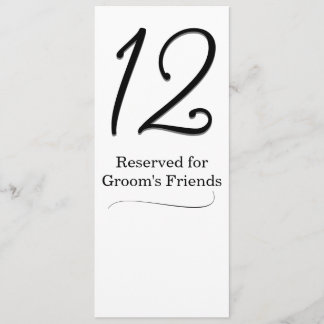 Wedding Reception Table Number