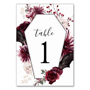 Wedding Reception Table Number   Halloween