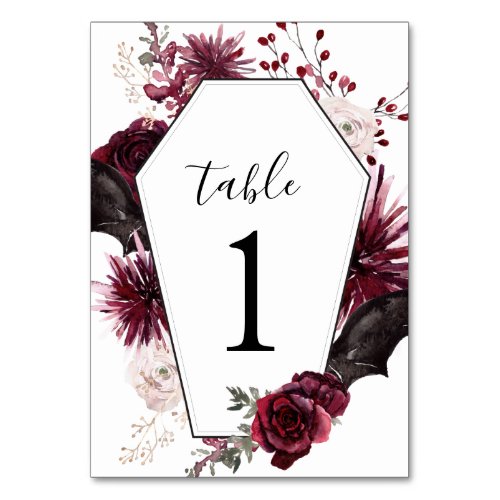 Wedding Reception Table Number  Halloween