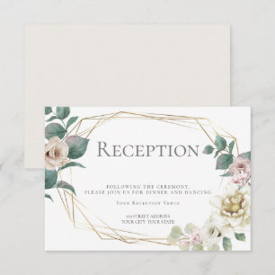 Wedding Reception   Watercolor Floral Blush Ivory Invitation