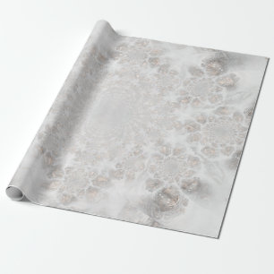 Wedding Reception White Silver Gold Simple Elegant Wrapping Paper