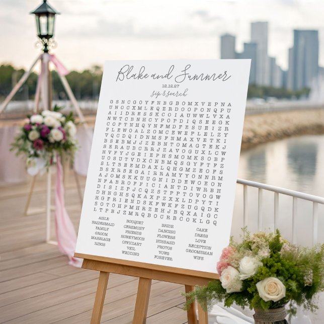 Wedding Reception Word Search Game, Custom Game Invitation (Creator Uploaded)