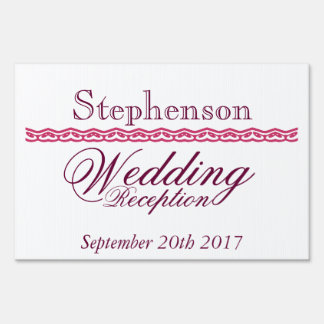Wedding reception yard sign