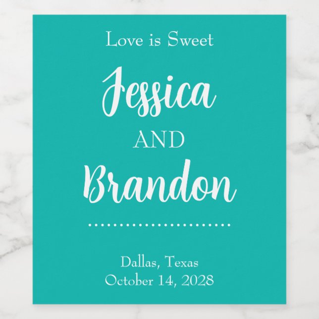 Wedding Rectangle Bottle Sticker v4 (Single Label)
