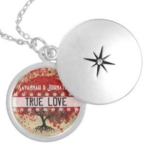 Wedding Red Heart Leaf Anniversary Necklace