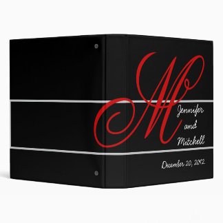Wedding Red Monogram Planner Keepsake Binder
