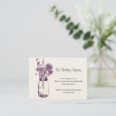 Wedding Registry Card Mason Jar & Wildflowers (Standing Front)