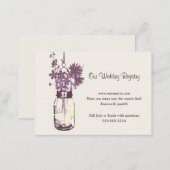 Wedding Registry Card Mason Jar & Wildflowers (Front/Back)