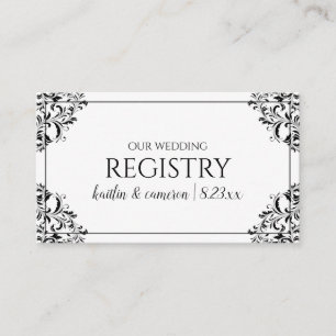 Wedding Registry Cards - Nadine - Black