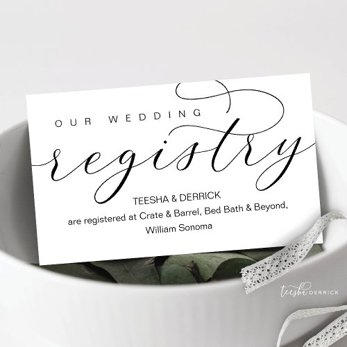 Wedding Registry Details Modern elegant minimal Enclosure Card
