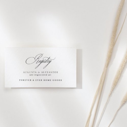 Wedding Registry Elegant Calligraphy Enclosure Card