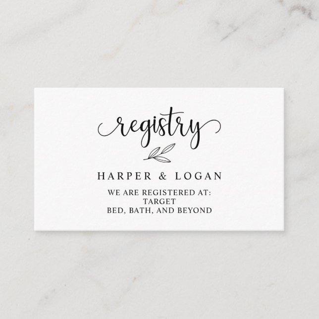 Wedding Registry Invitation Insert Enclosure Card (Front)
