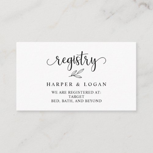 Wedding Registry Invitation Insert Enclosure Card