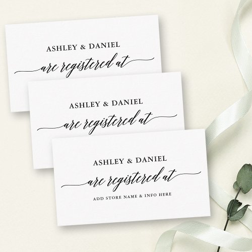 Wedding Registry Modern Elegant Calligraphy Enclosure Card