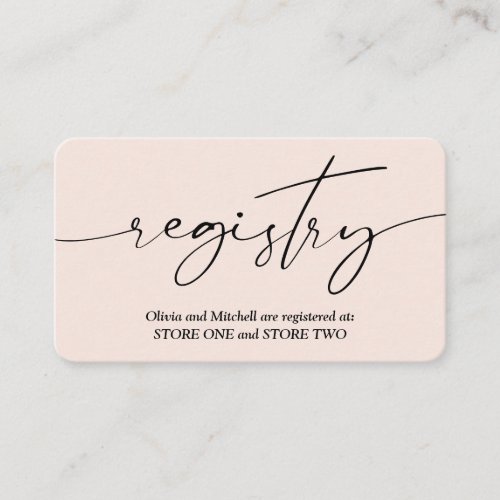Wedding Registry Modern Simple Handwriting Enclosure Card