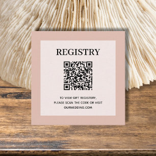 Wedding Registry QR Code Dusty Pink Enclosure Card
