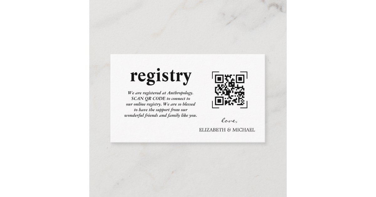 Wedding Registry QR Code Scan Enclosure Card Zazzle wedding-registry-qr-code-scan-enclosure-card-zazzle