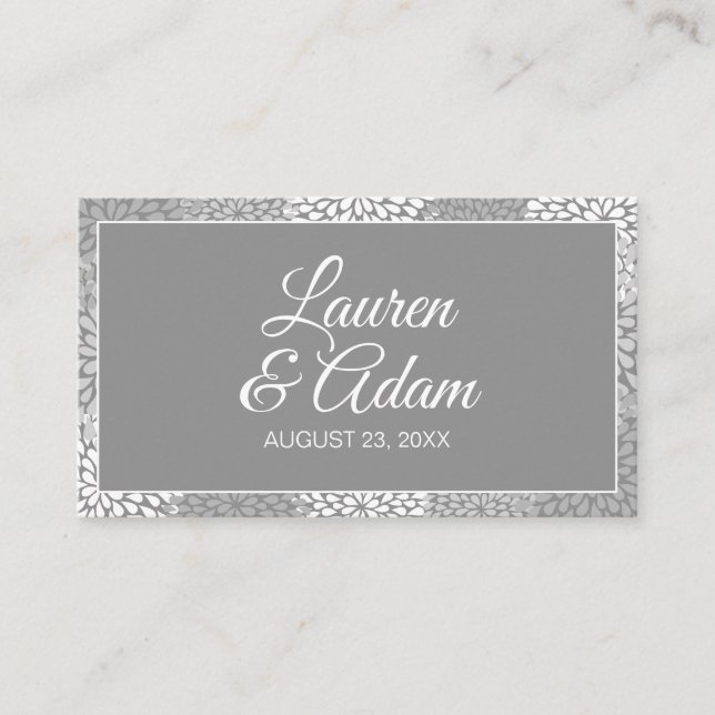 Wedding Registry -Registered Cards - Gray Floral (Front)
