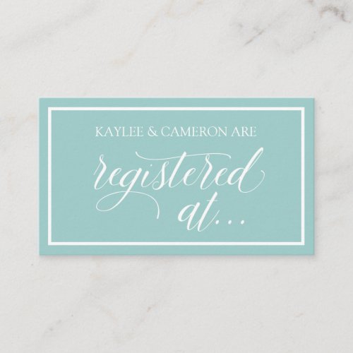 Wedding Registry_Registered Cards_ Light Turquoise Enclosure Card