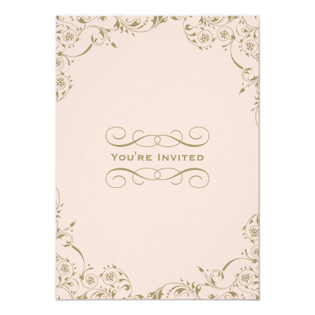 Wedding Rehearsal And Dinner | Blush Pink And Gold Invitation