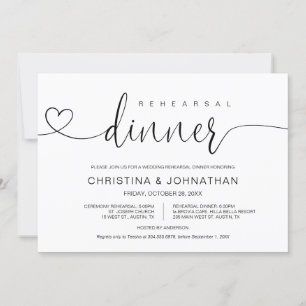 Wedding Rehearsal and Dinner, Modern calligraphy I Invitation