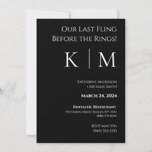 Wedding Rehearsal-Black and White- Invitation