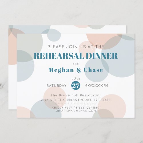 Wedding Rehearsal  Bold Whimsical Confetti Dots Invitation