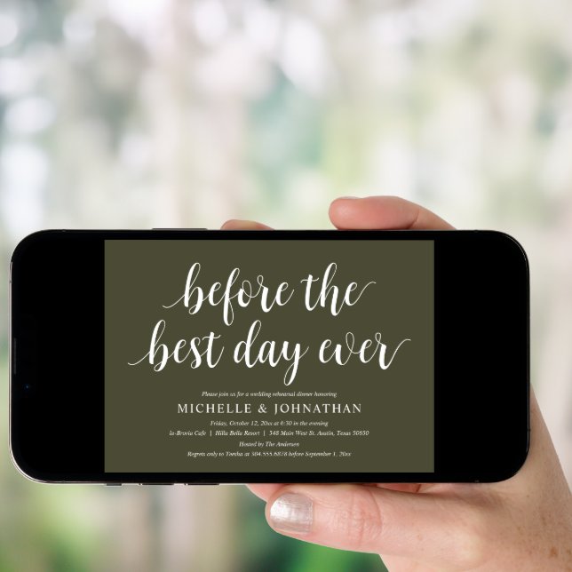 Wedding Rehearsal Dinner, Before The Best Day Ever Invitation (Front Digital)