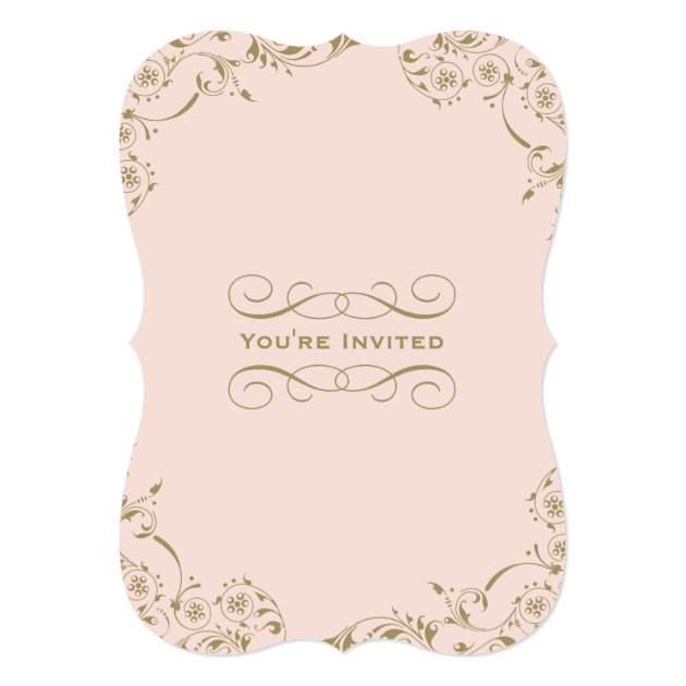 Wedding Rehearsal Dinner | Blush Pink And Gold Invitation