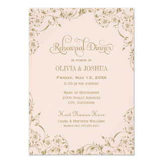 Wedding Rehearsal Dinner | Blush Pink and Gold Card