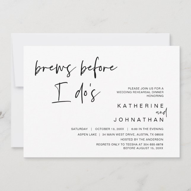 Wedding Rehearsal Dinner, Brew Before I Do's Invitation (Front)