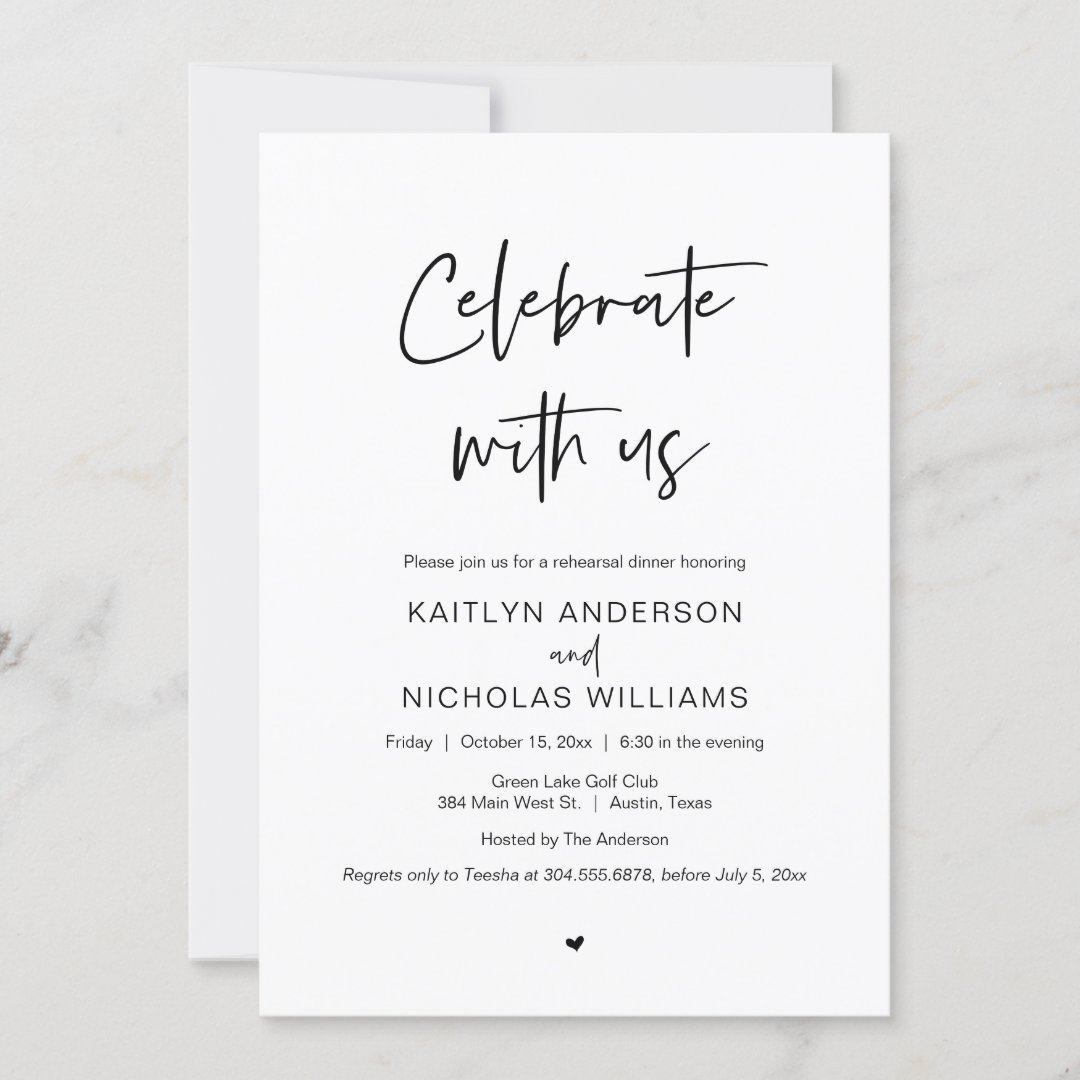 Wedding Rehearsal Dinner, Celebrate with us Invitation | Zazzle