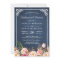 Wedding Rehearsal Dinner Floral Blue Chalkboard