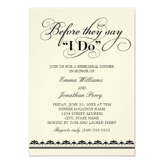 Wedding Rehearsal Dinner Invitation | Wedding Vows